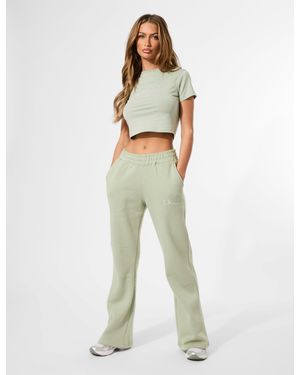 Public Desire Kaiia Slogan Oversized Hoodie Sage Green - Grey