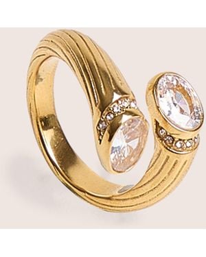 Public Desire Open Wrap Around Ring With Diamante Detail - Natural