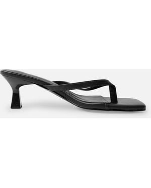 Public Desire Everlast Black Kitten Heel Thong Sandals - White