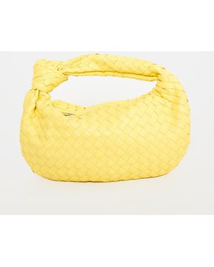 Public Desire The Blame Lemon Woven Pu Knot Detail Mini Pu Bag - Yellow