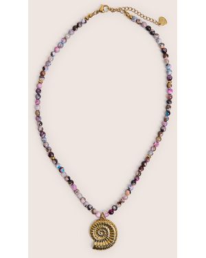Public Desire Multi Coloured Beaded Shell Detail Necklace - Natural