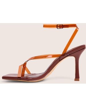 Public Desire Liberty Brown Perspex Strappy Mid Heels - Pink