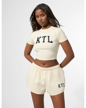 Public Desire Kaiia Ktl Logo Baby Tee Buttercream - Natural