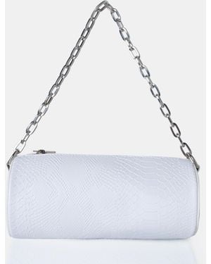 Public Desire The Claudia White Croc Shoulder Bag