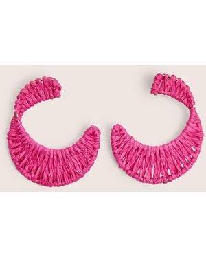 Public Desire Woven Pink Hoop Earrings