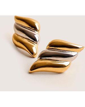 Public Desire Mixed Metal Wings Earrings Gold & Silver - Metallic