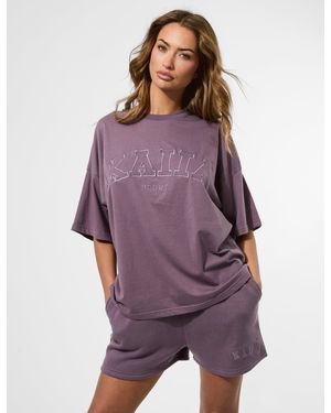 Public Desire Kaiia Sport Oversized T-shirt Elderberry - Purple