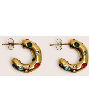 Public Desire Multi Coloured Diamante Hoop Earrings - Natural