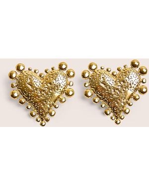 Public Desire Gold Plated Heart Earrings - Natural
