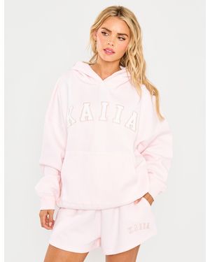 Public Desire Kaiia Slogan Oversized Hoodie Shell Pink