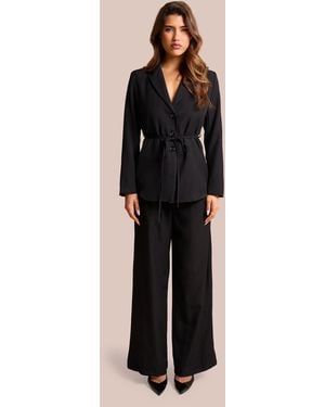 Public Desire High Waist Tailored Wide Leg Trouser Black - Natural