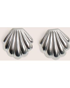 Public Desire Shell Detail Earrings Silver - Natural