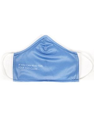 Public Desire Blue Too Close Slogan Fashion Face Mask