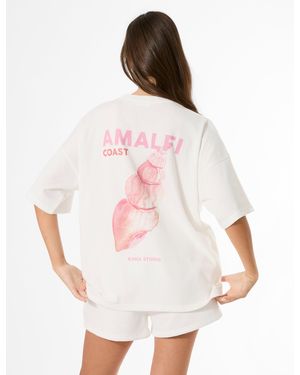 Public Desire Kaiia Amalfi Back Graphic Oversized T-shirt White
