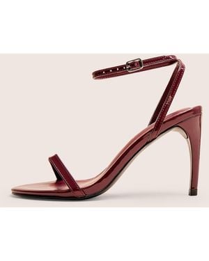 Public Desire Selene Burgundy Patent Curved Heels Barely There - Pink