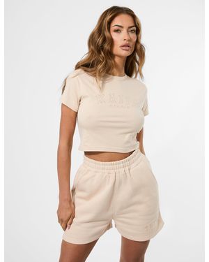 Public Desire Kaiia Logo Baby Tee Cream - Natural