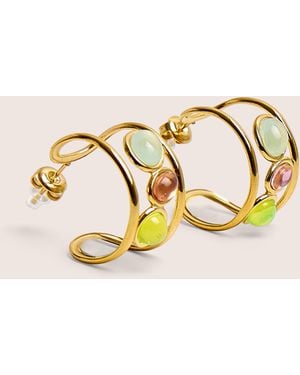 Public Desire Gold Plated Hoop Earrings With Resin Stones - Multicolour