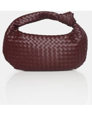 Public Desire The Blame Burgundy Woven Pu Knot Detail Mini Grab Bag - Purple
