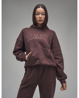 Public Desire Kaiia Slogan Oversized Hoodie Mocha - Brown