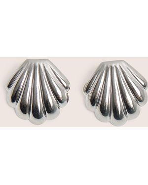Public Desire Shell Detail Earrings Silver - Natural