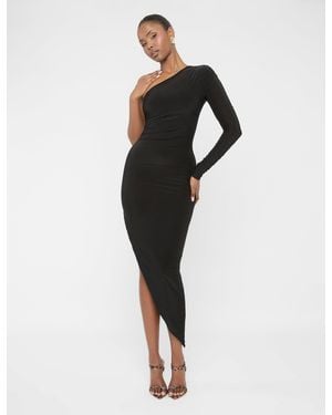 Public Desire Ruched One Shoulder Maxi Dress Black - Blue