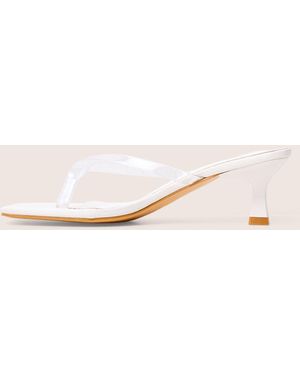 Public Desire Everlast White Perspex Thong Flip Flop Heels - Natural
