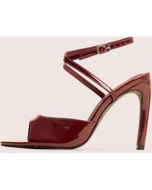 Public Desire Caught On Wine Peep Toe Curved High Heel - Pink