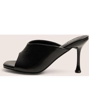 Public Desire J'adore Black Mule Heels - Natural