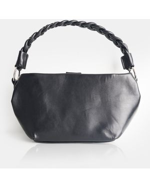 Public Desire Lillian Black Woven Strap Shoulder Bag