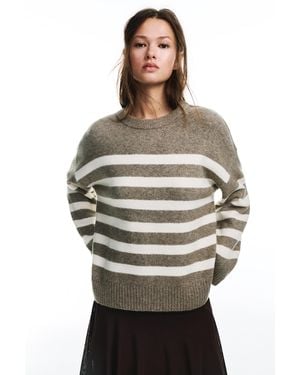 Pull&Bear Striped Jumper - Grey