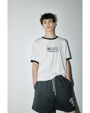 Pull&Bear One Piece Rib T-Shirt - White