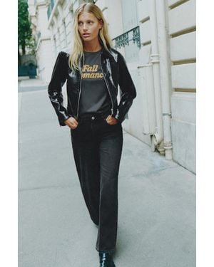 Pull&Bear Krokodil-Kunstlederjacke - Grau
