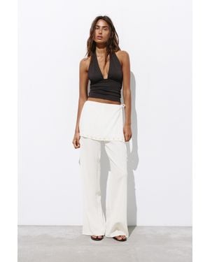Pull&Bear Flowy Sarong Trousers - Green
