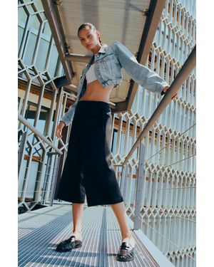 Pull&Bear Waistband Culottes With Bow - Blue
