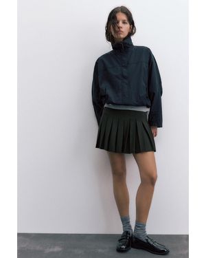 Pull&Bear Pleated Mini Skirt - Black