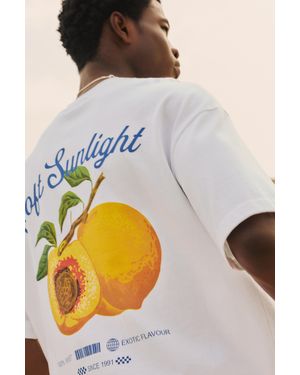 Pull&Bear Stwd Peach Graphic T-Shirt - White