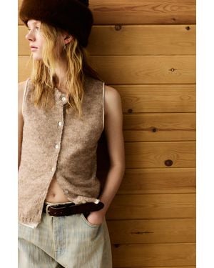 Pull&Bear Strickweste Mit Knöpfen - Braun
