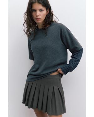 Pull&Bear Pleated Mini Skirt - Multicolour