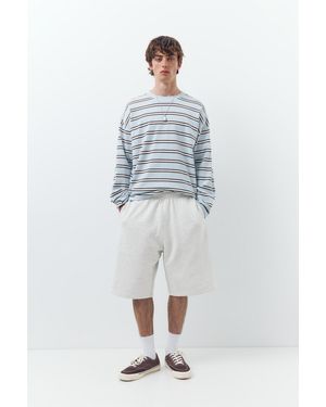 Pull&Bear Wide-Leg Skater Bermuda Sweat Shorts - Blue
