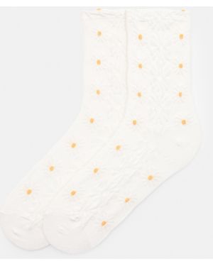 Pull&Bear Daisy Socks - White