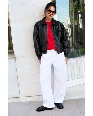 Pull&Bear Leather Effect Dad Jacket - Black