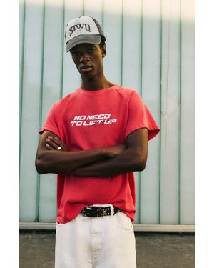 Pull&Bear Short Raglan Sleeve T-Shirt - Red