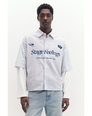 Pull&Bear Double-Sleeve Graphic Shirt - Multicolour