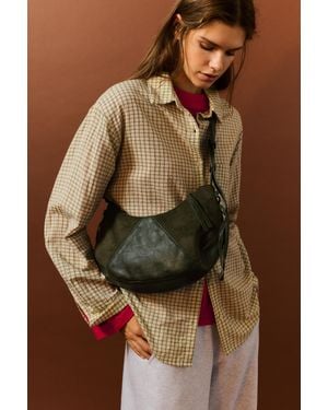 Pull&Bear Mixed-Material Crossbody Bag - Brown