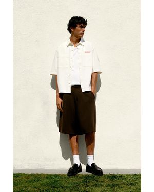 Pull&Bear Smart Bermuda Shorts With Pleats - Natural