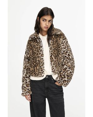 Pull&Bear Faux Fur Jacket - Natural