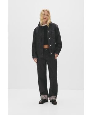 Pull&Bear Selvedge Straight-Leg Jeans - Black