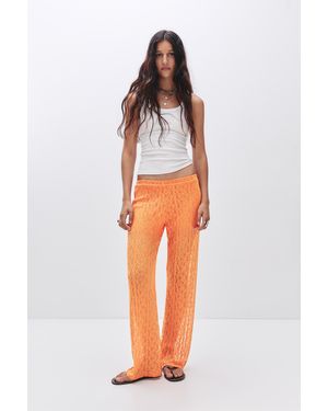 Pull&Bear Wide-Leg-Hose Aus Spitze - Orange