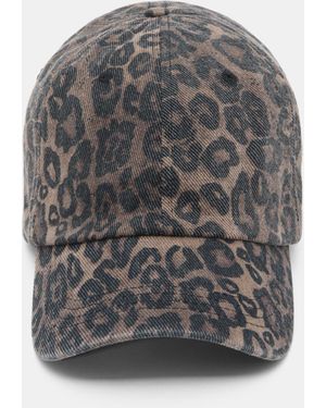 Pull&Bear Leopard Print Cap - Grey