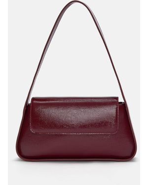 Pull&Bear Faux Patent Shoulder Bag - Purple